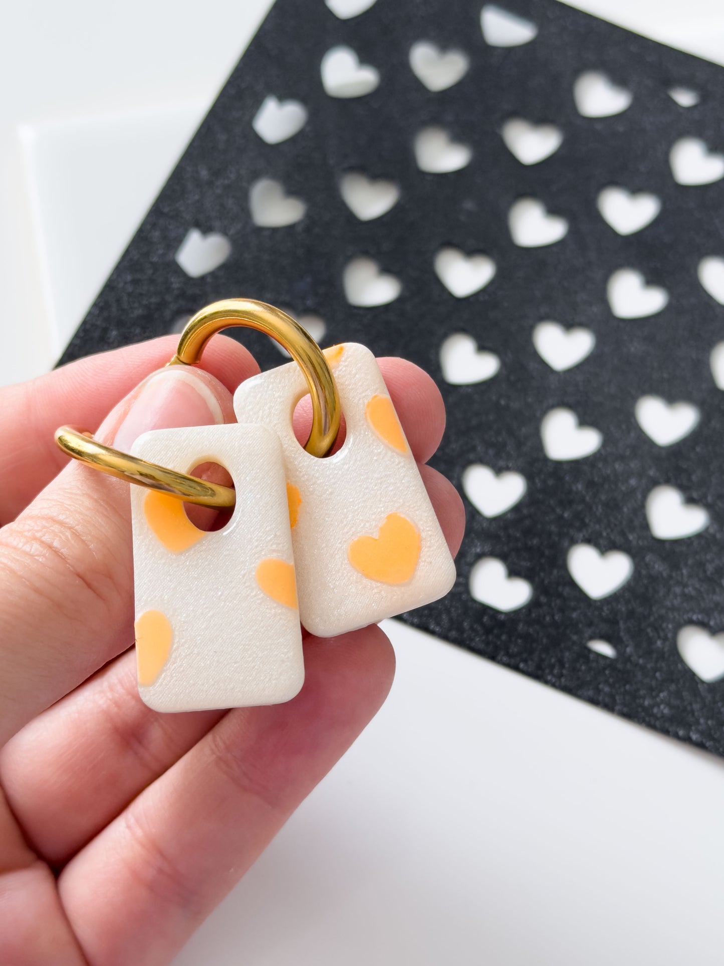 Dancing Hearts Stencil for Polymer Clay
