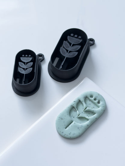 Oval Geometric Flower Polymer Clay Cutter