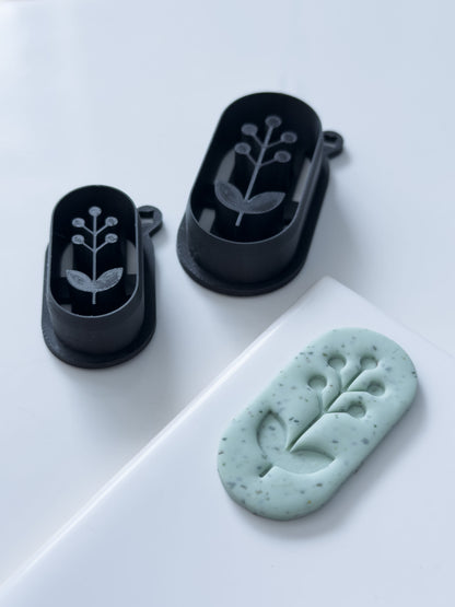 Oval Geometric Flower Polymer Clay Cutter