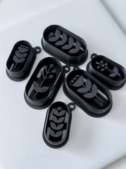 Oval Geometric Flower Polymer Clay Cutter