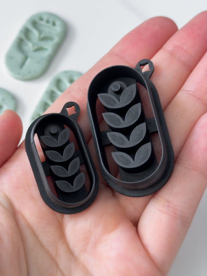 Oval Geometric Flower Polymer Clay Cutter