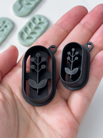 Oval Geometric Flower Polymer Clay Cutter