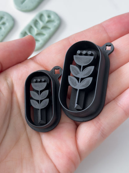 Oval Geometric Flower Polymer Clay Cutter