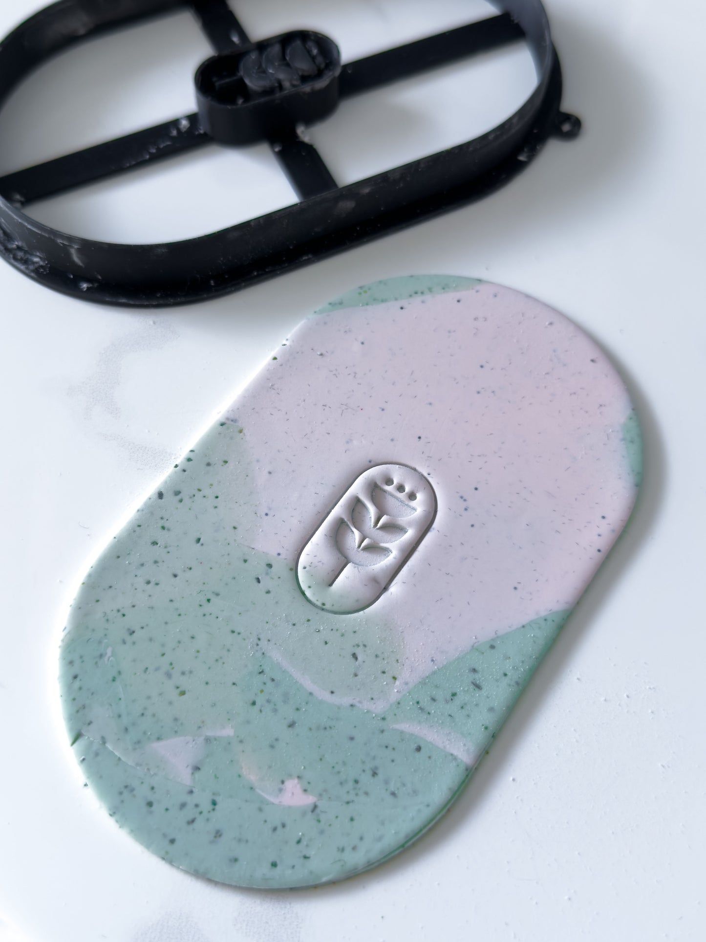 Oval Geometric Flower Trinket Dish Polymer Clay Cutter