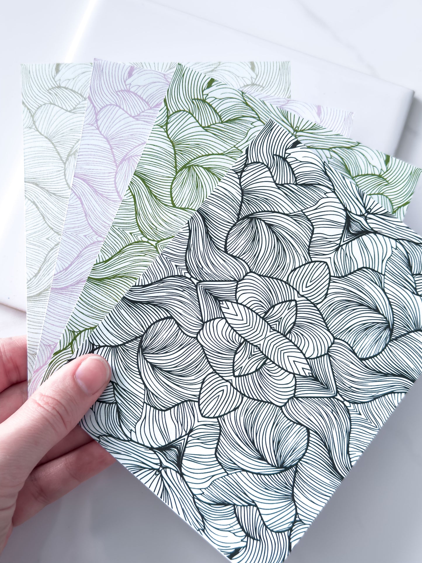 Transfer Paper Leafy Lines | 4 Colours