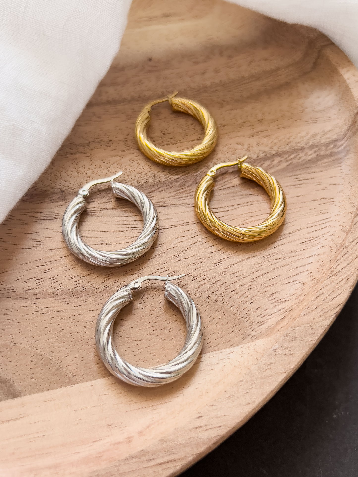 Base Col ✦ SWIRL Hoop Earrings