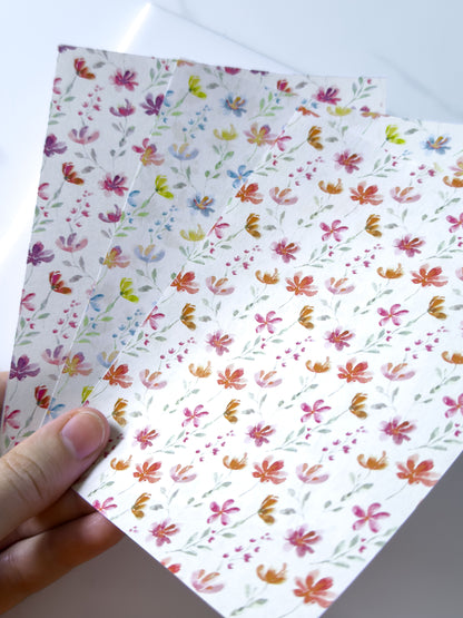 Transfer Paper Watercolour Flowers | 3 Colours