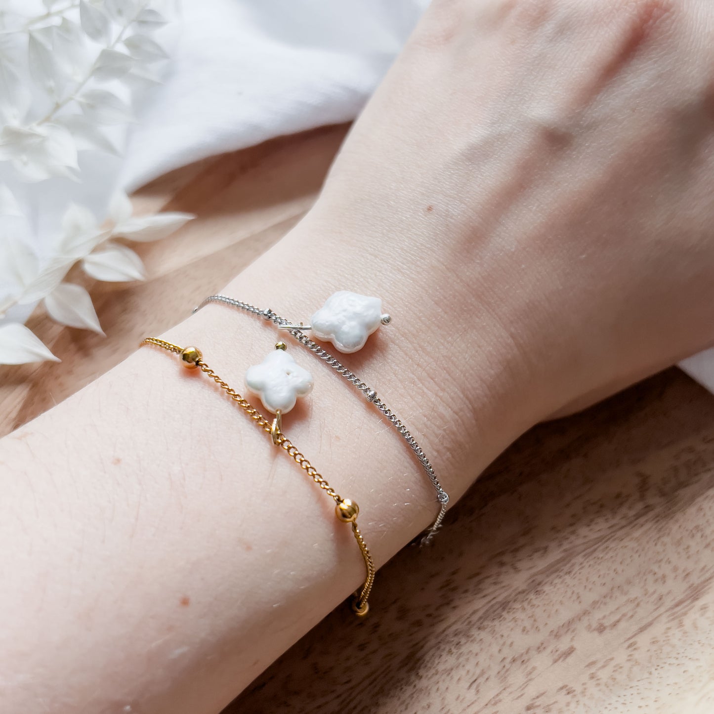 Col T ✦ Armband mit Klee Perle