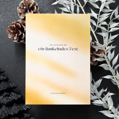 Ich wünsche dir ein funkelndes Fest | Weihnachts-Grußkarte, Postkarte