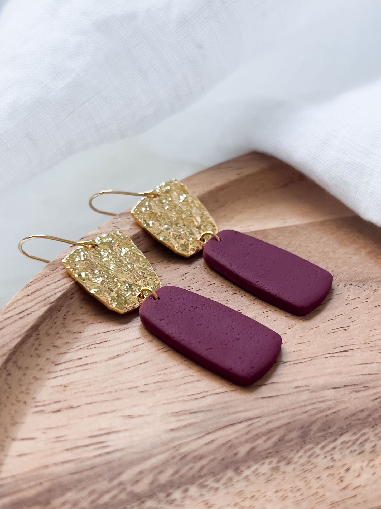 Col R ✦ Bordeauxrote elegante Ohrhänger