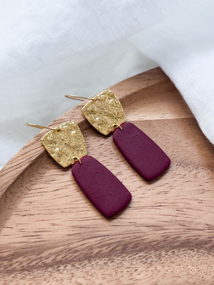 Col R ✦ Bordeauxrote elegante Ohrhänger
