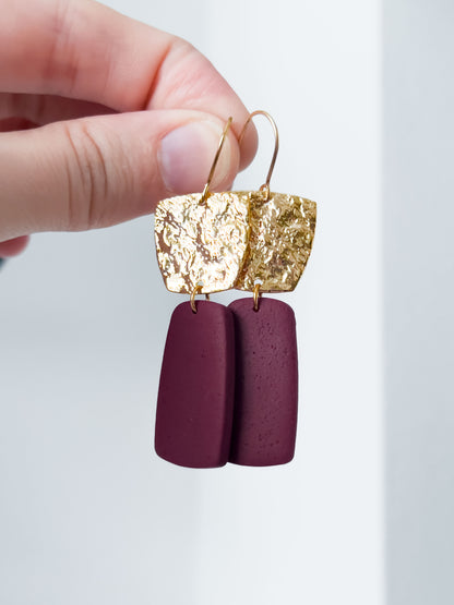 Col R ✦ Bordeauxrote elegante Ohrhänger