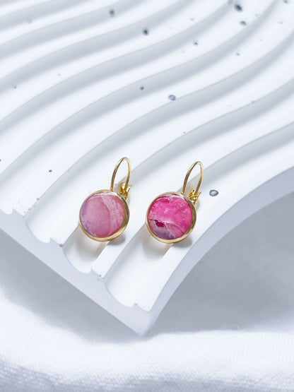 Col R ✦ Fuchsia-marmorierte Ohrhänger