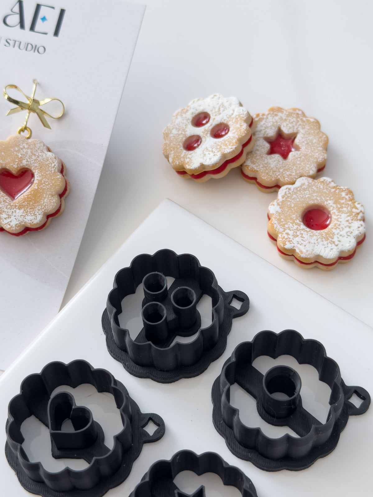 Original Linzer Augen Cookie Polymer Clay Cutter