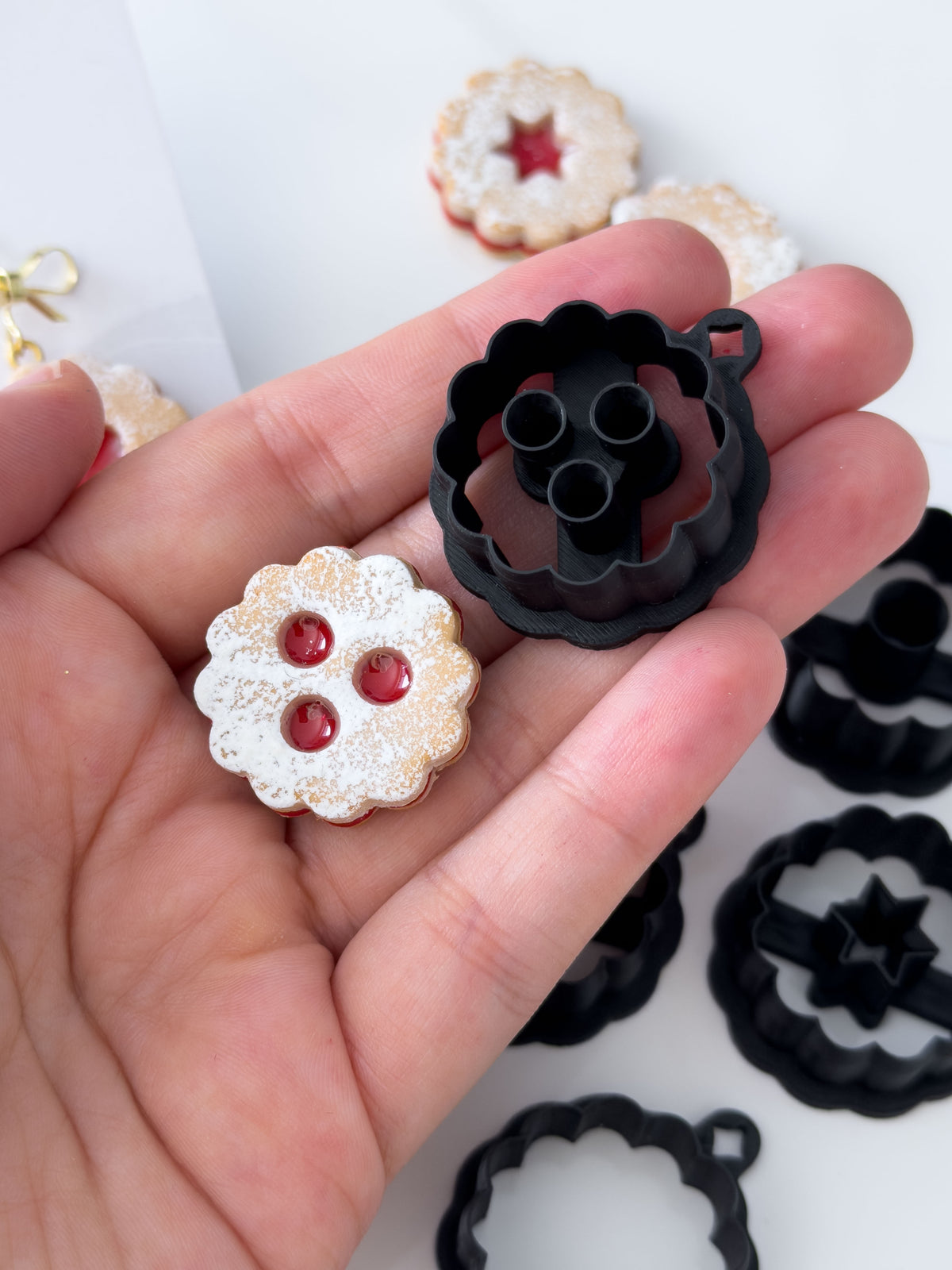 Original Linzer Augen Cookie Polymer Clay Cutter