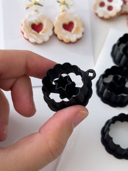 Original Linzer Augen Cookie Polymer Clay Cutter