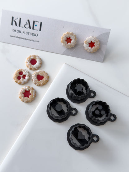 Original Linzer Augen Cookie Polymer Clay Stud Cutter