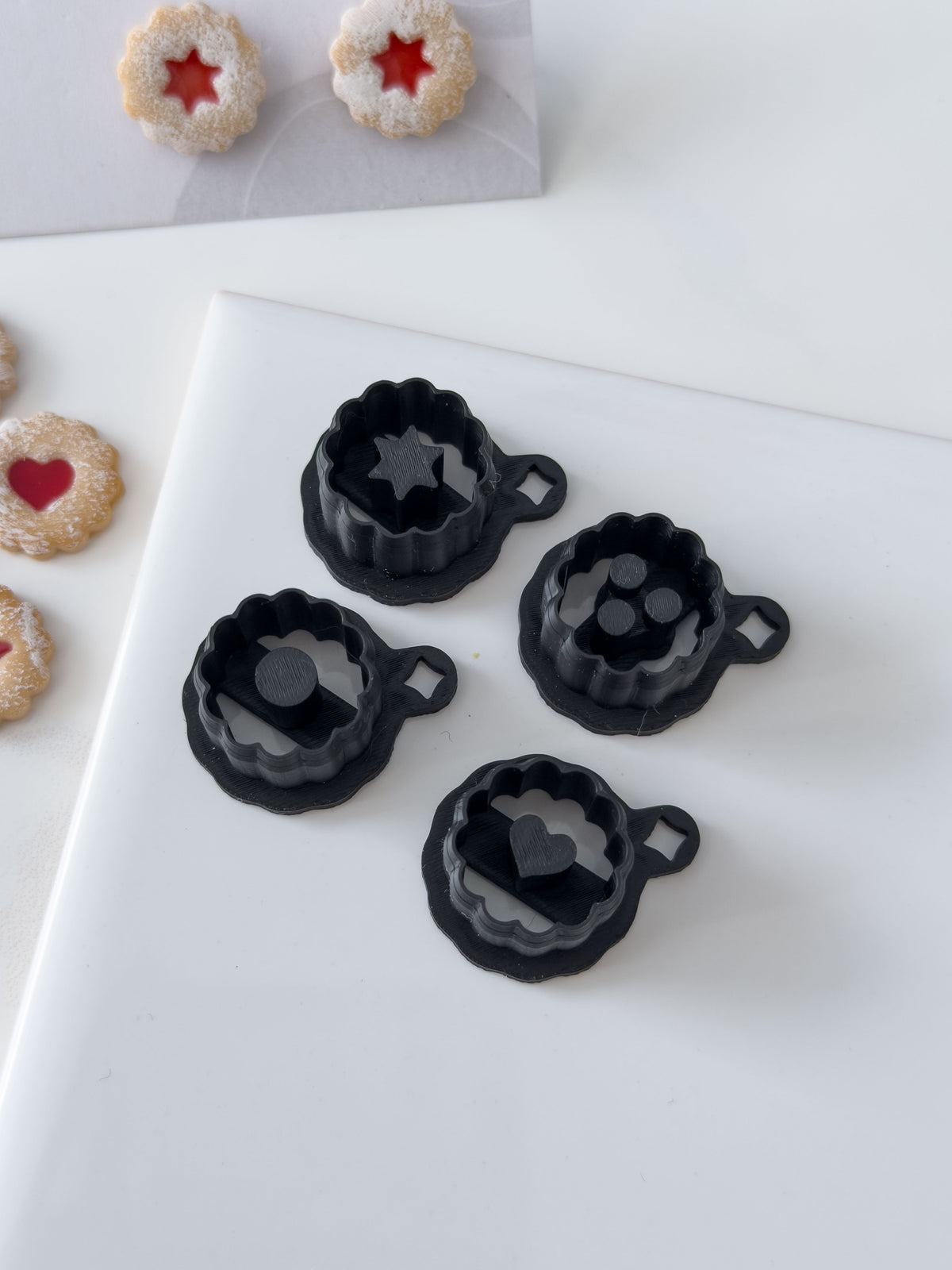 Original Linzer Augen Cookie Polymer Clay Stud Cutter