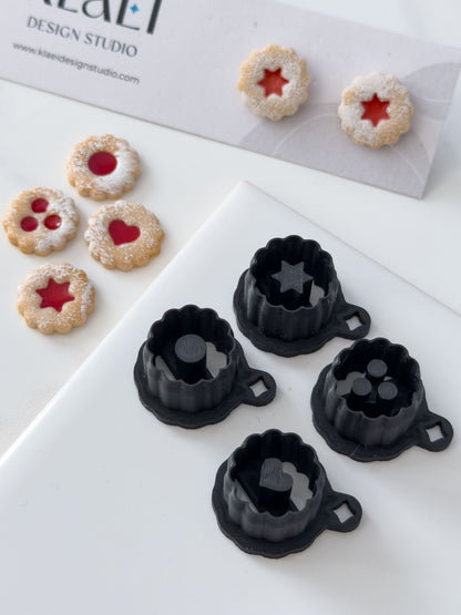 Original Linzer Augen Cookie Polymer Clay Stud Cutter