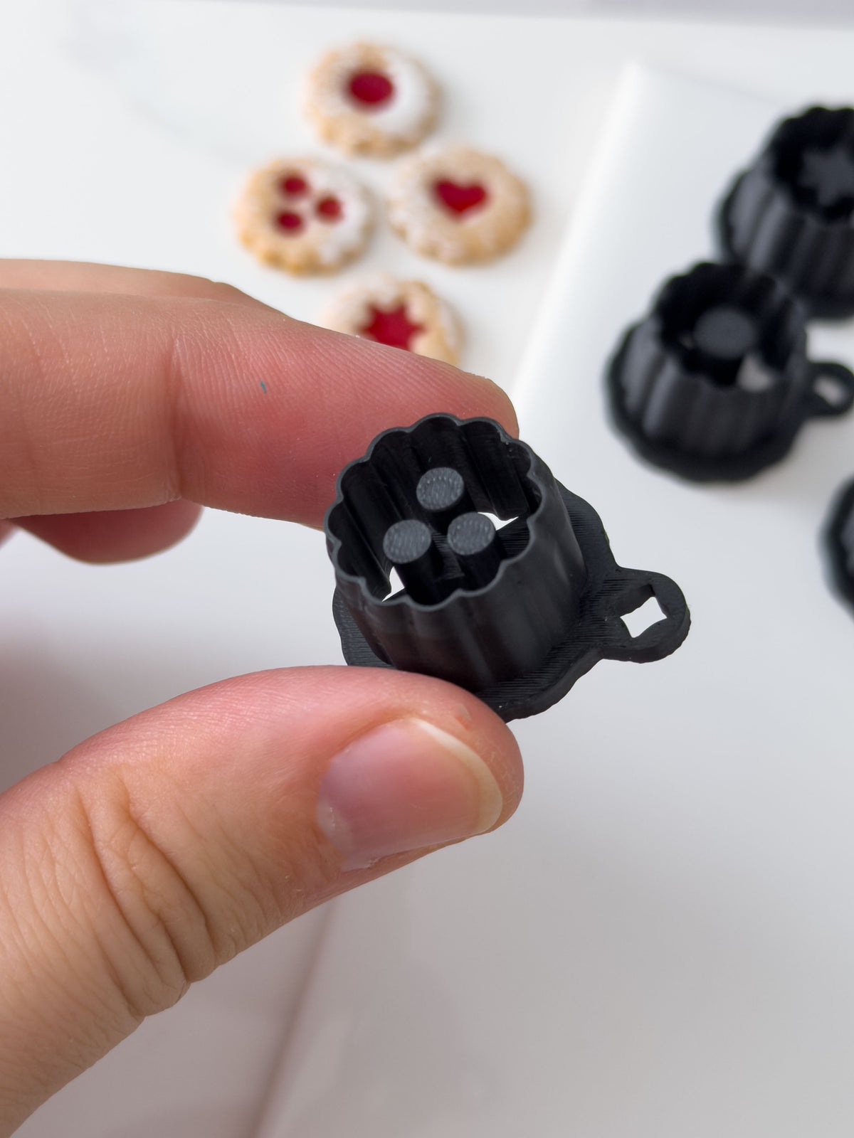 Original Linzer Augen Cookie Polymer Clay Stud Cutter