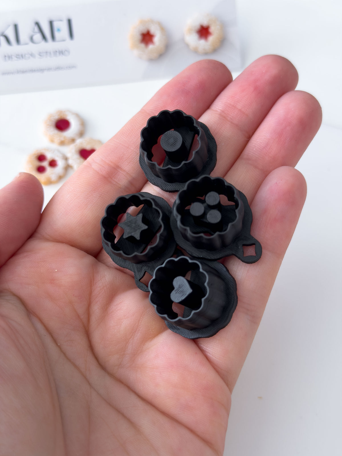 Original Linzer Augen Cookie Polymer Clay Stud Cutter