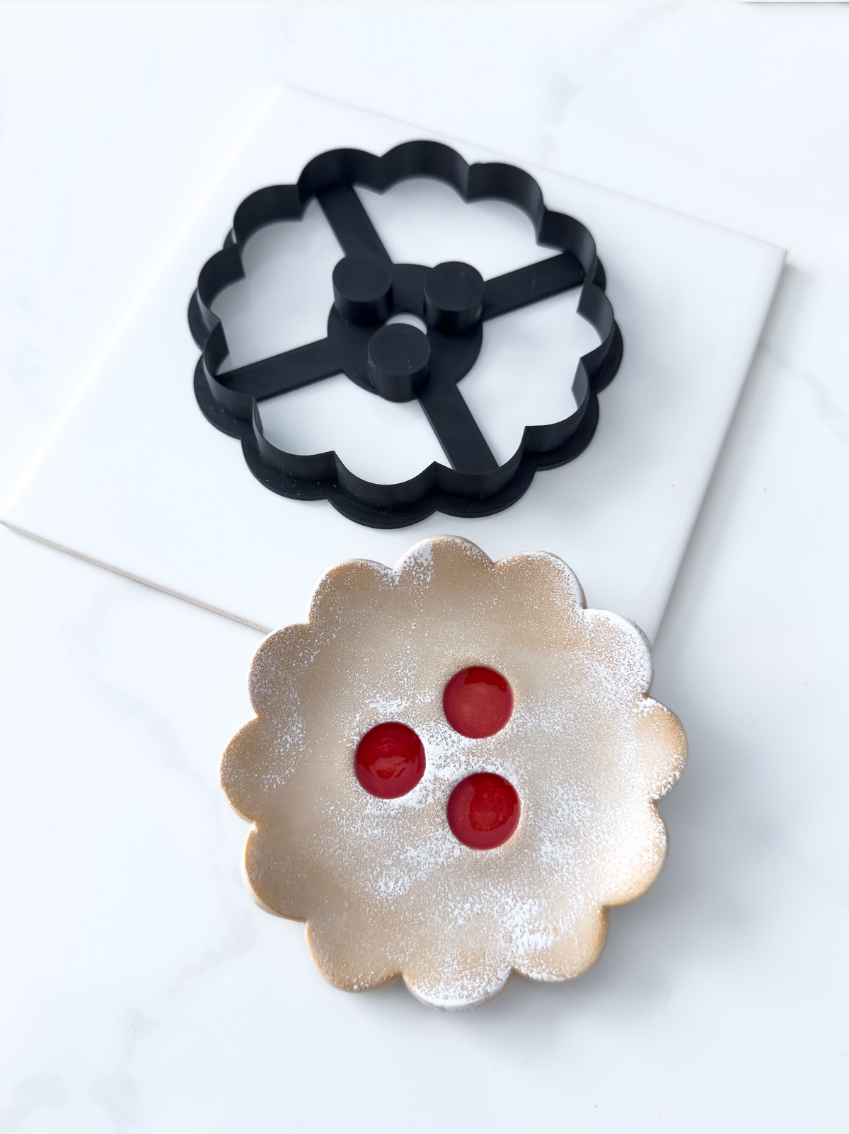 Original Linzer Augen Trinket Dish Polymer Clay Cutter