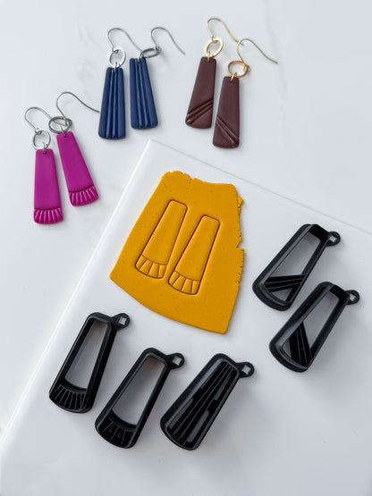 Long Detailed Fan Dangle Polymer Clay Cutter