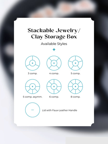 Stackable Round Jewelry/Clay Storage Box