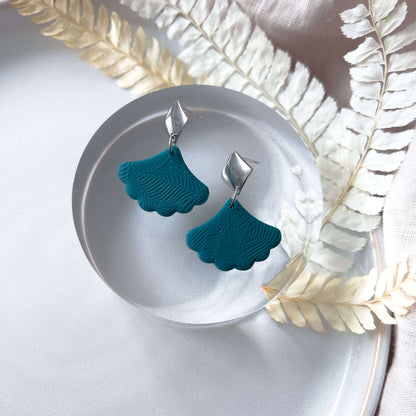 Col M ✦ Turquoise fan earrings in silver