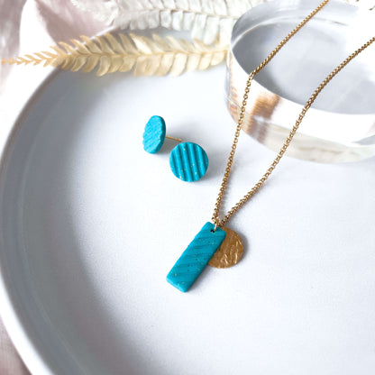 Col M ✦ Gold & Turquoise Necklace & Earrings Set