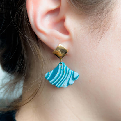 Col M ✦ Turquoise Fan Earrings in Gold